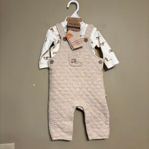 Rabbit + Bear Baby Dachshund Overall Halloween Outfit 3-6M NWT 3 Piece Set